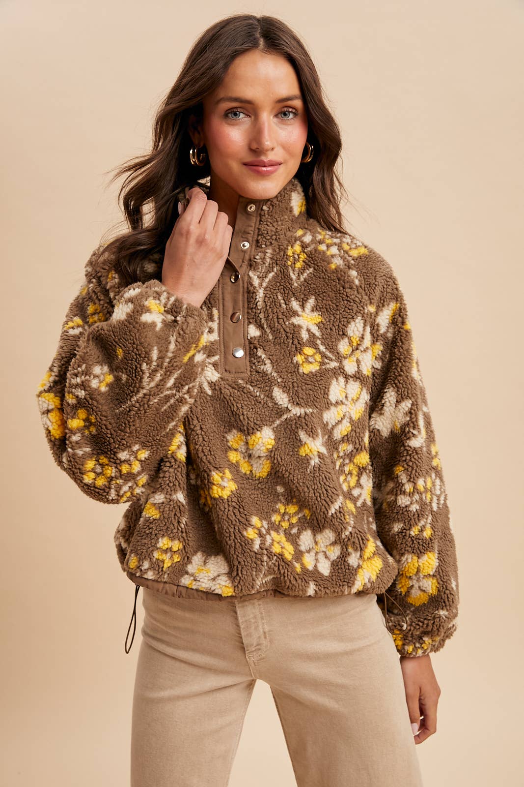 Floral Sherpa Pullover