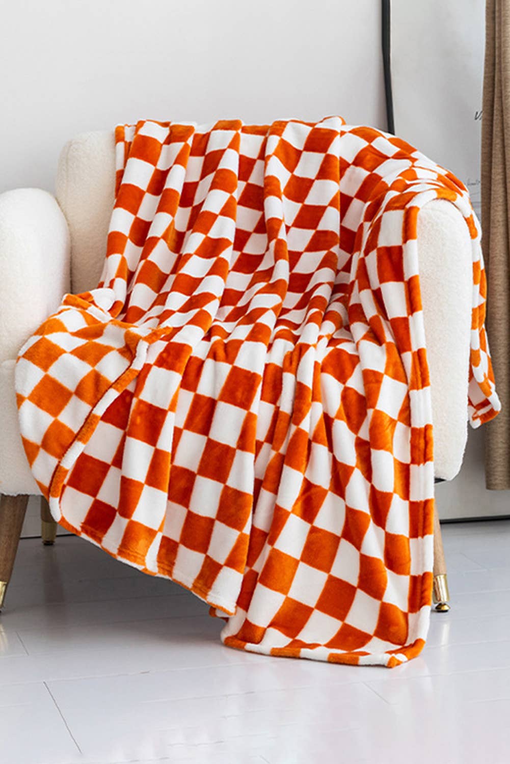 Checkerboard Printed Soft Throw Blanket