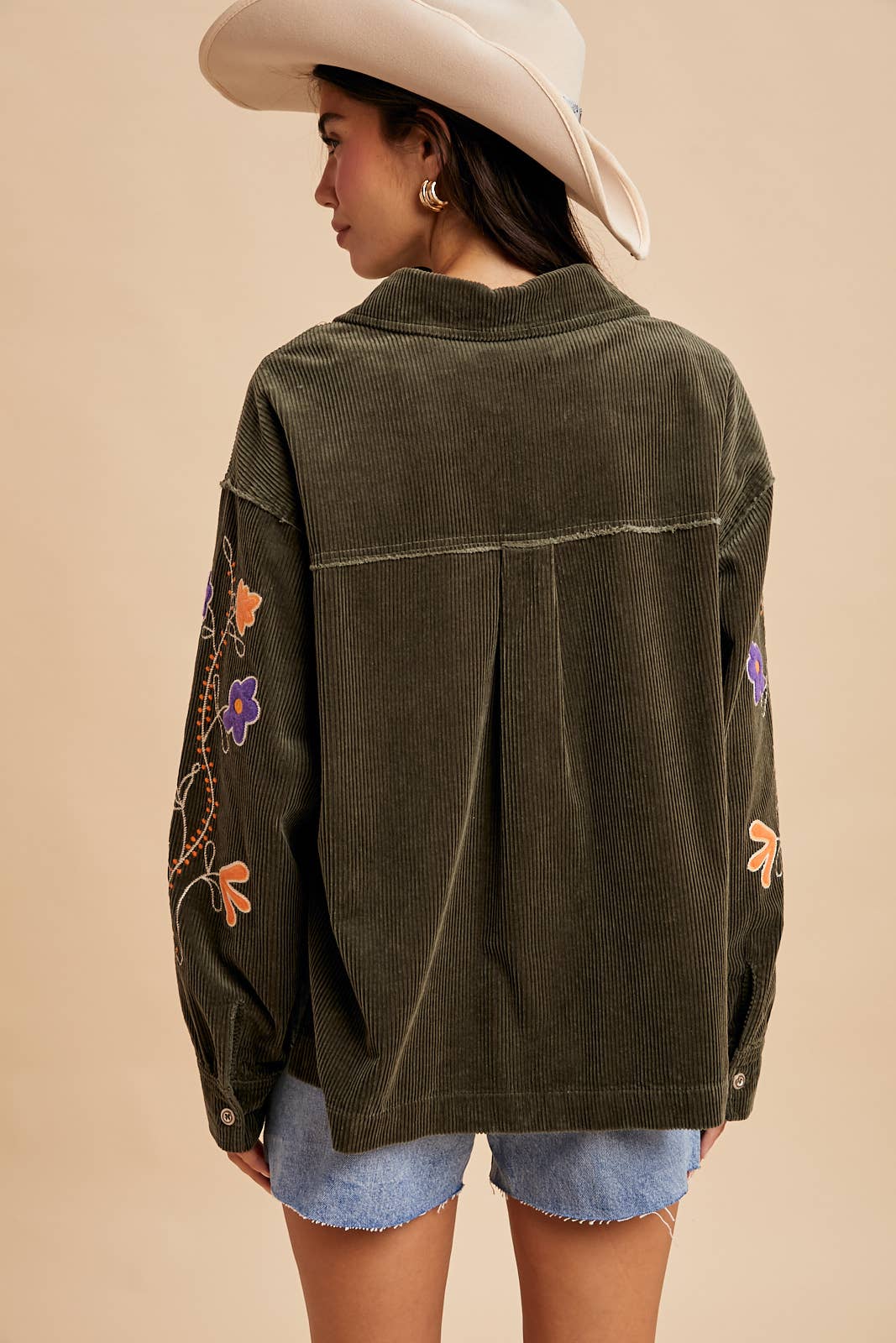 Corduroy Embroidered Henly Shirt