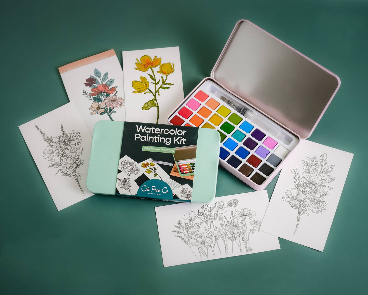 Wildflower Meadow Watercolor Painting Kit
