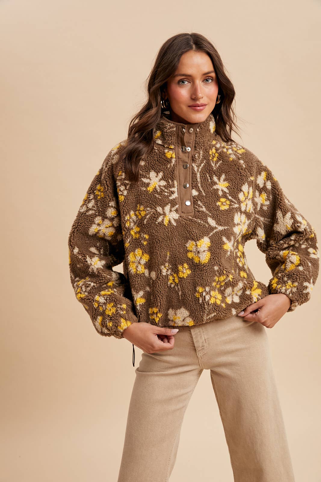 Floral Sherpa Pullover