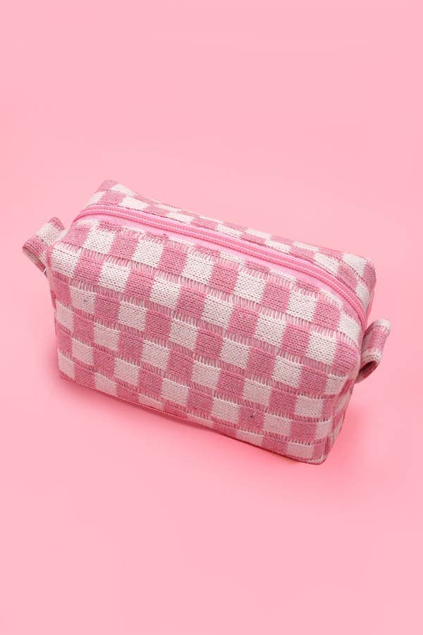 Checkered Make Up Pouch