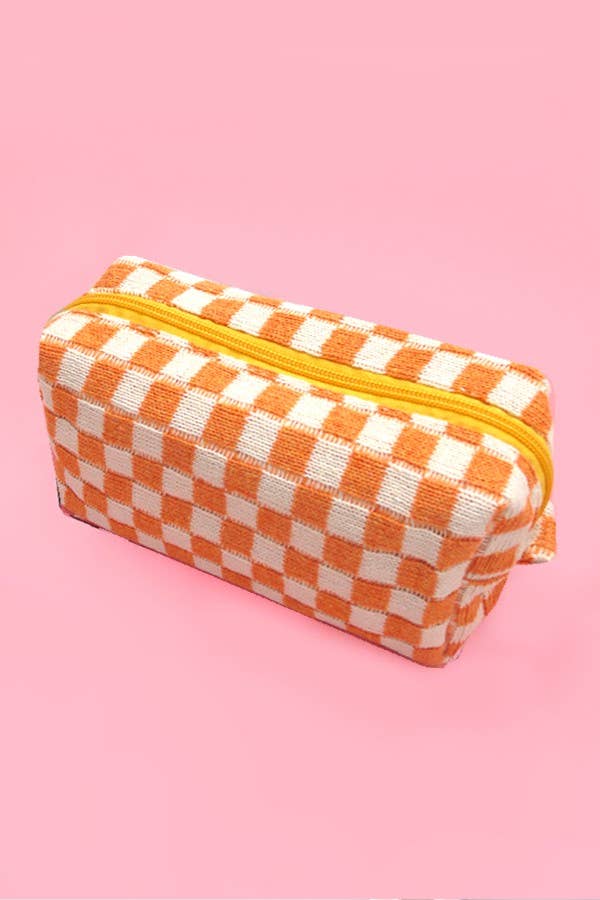 Checkered Make Up Pouch