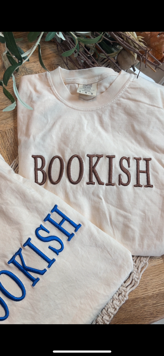 Bookish Tee Puff Embroidery