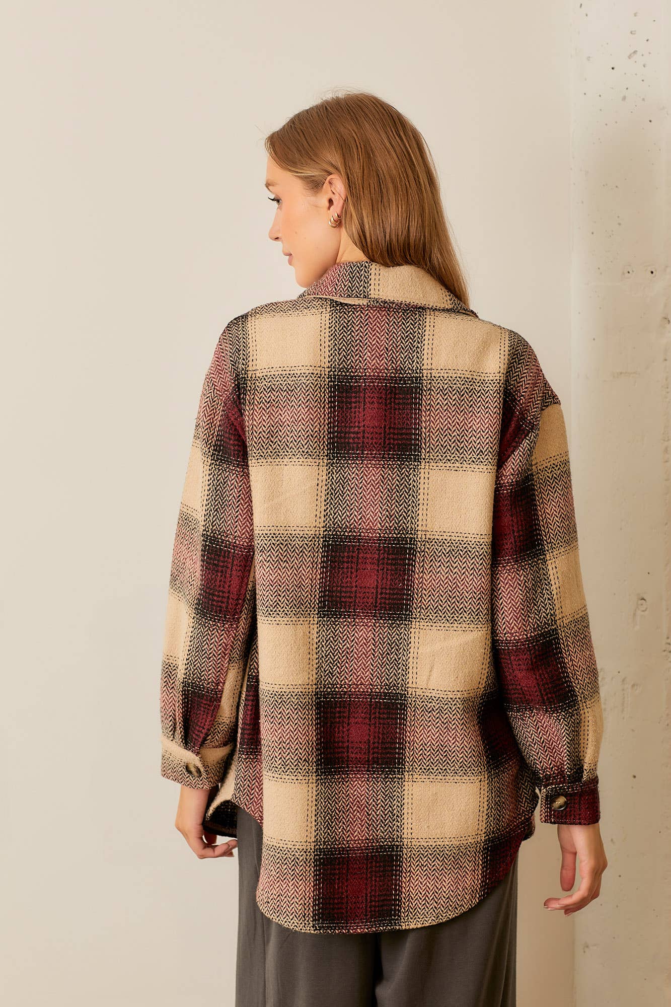 Button Up Plaid Jacket