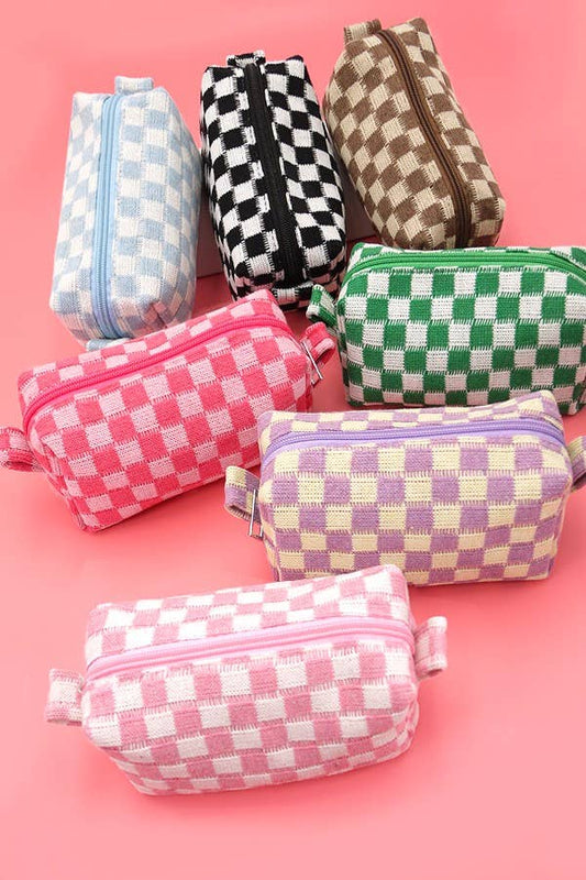 Checkered Make Up Pouch