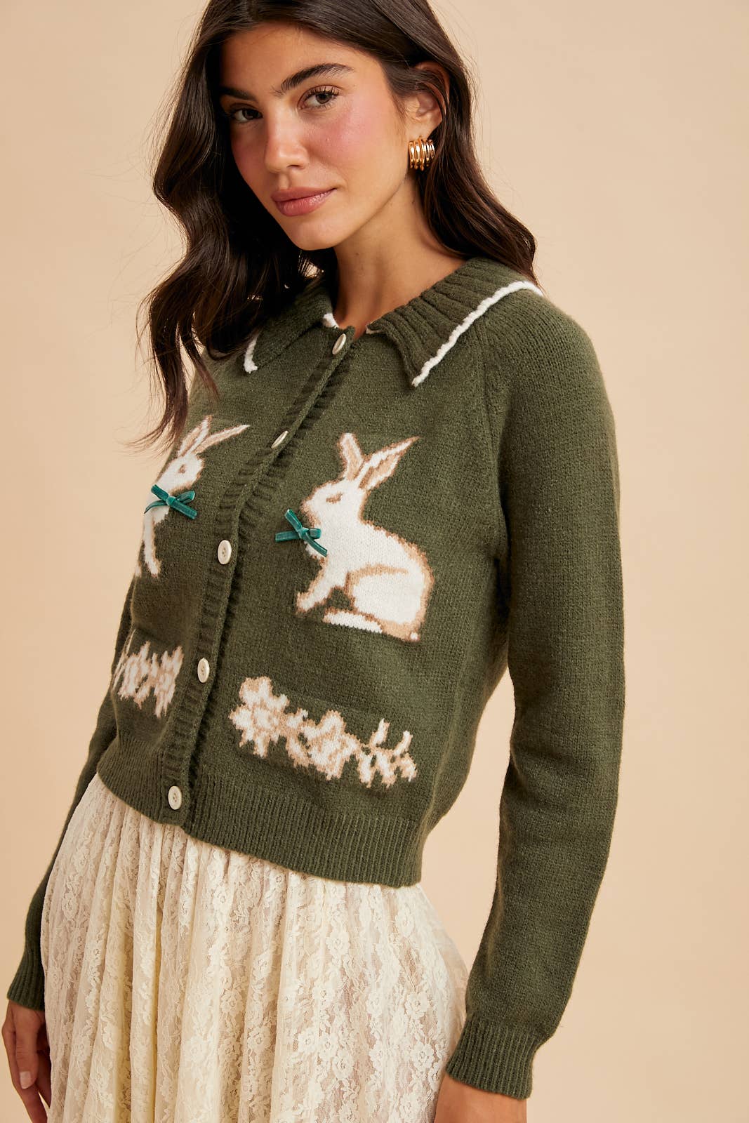 Doll Collar Bunny Cardigan