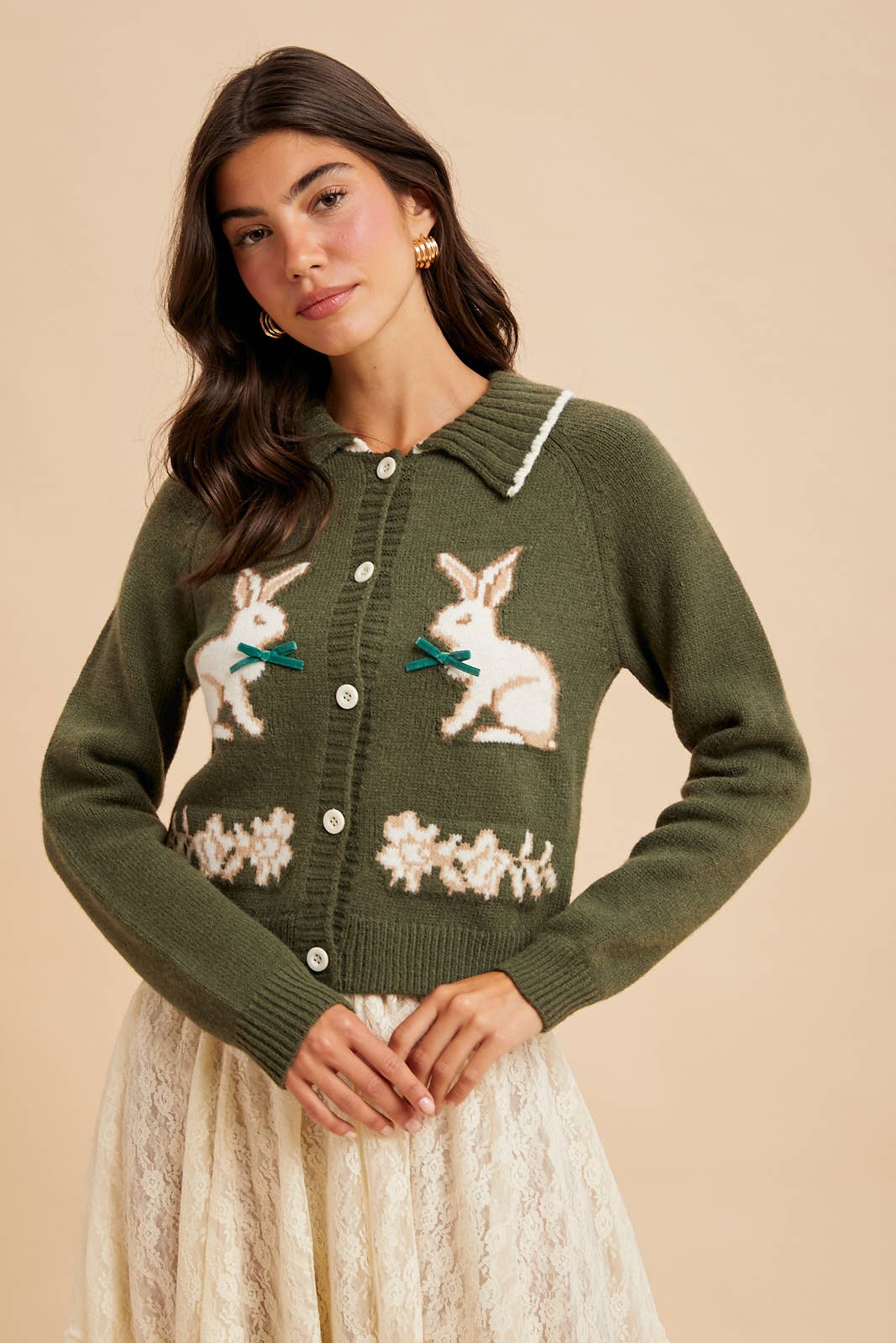 Doll Collar Bunny Cardigan