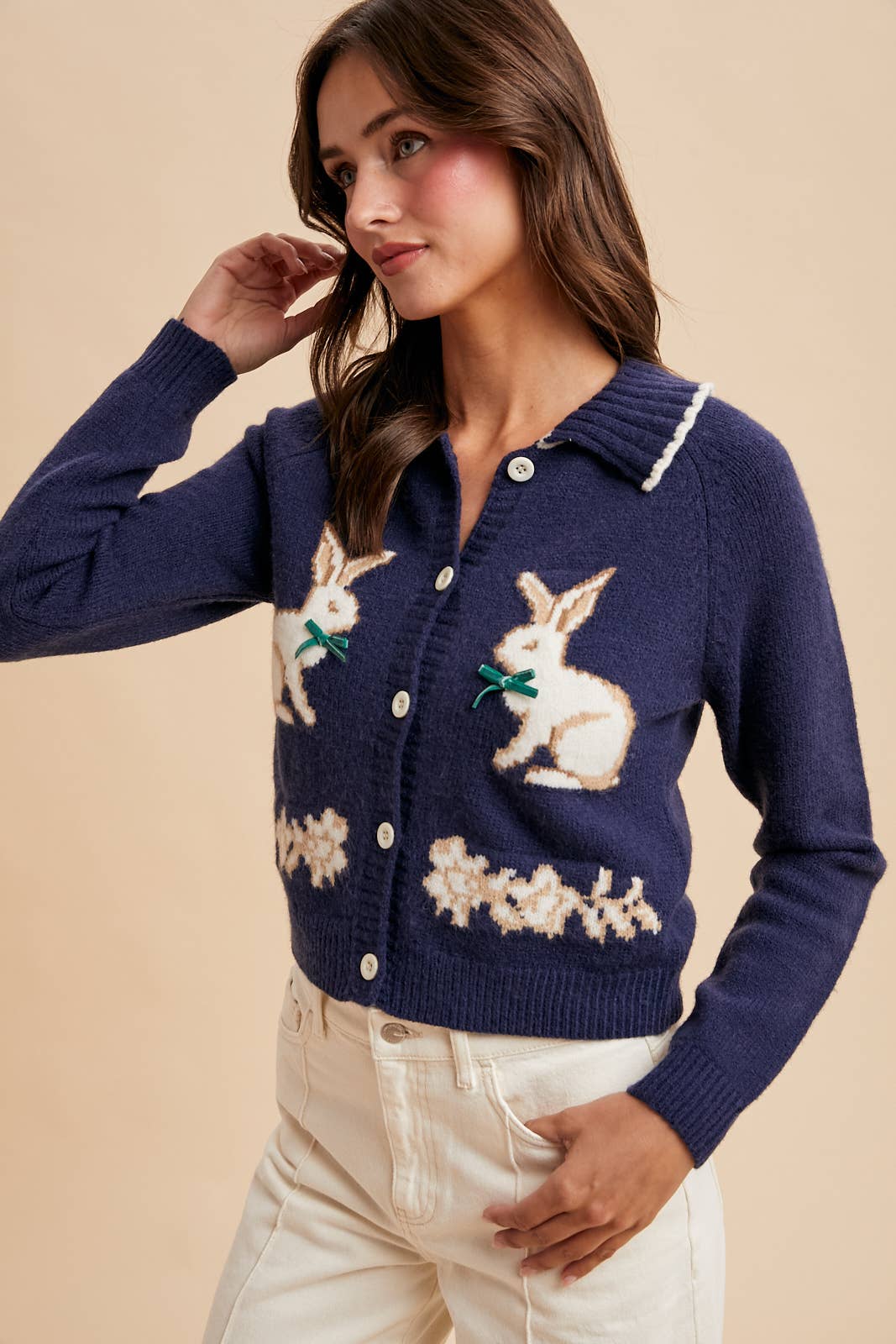 Doll Collar Bunny Cardigan