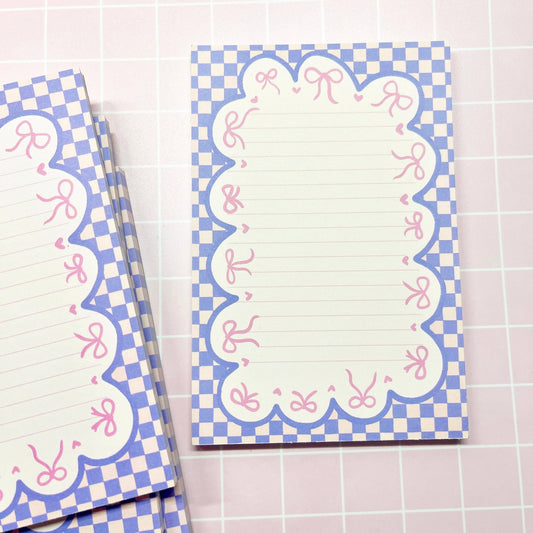 Pink Bow Scallops Notepad