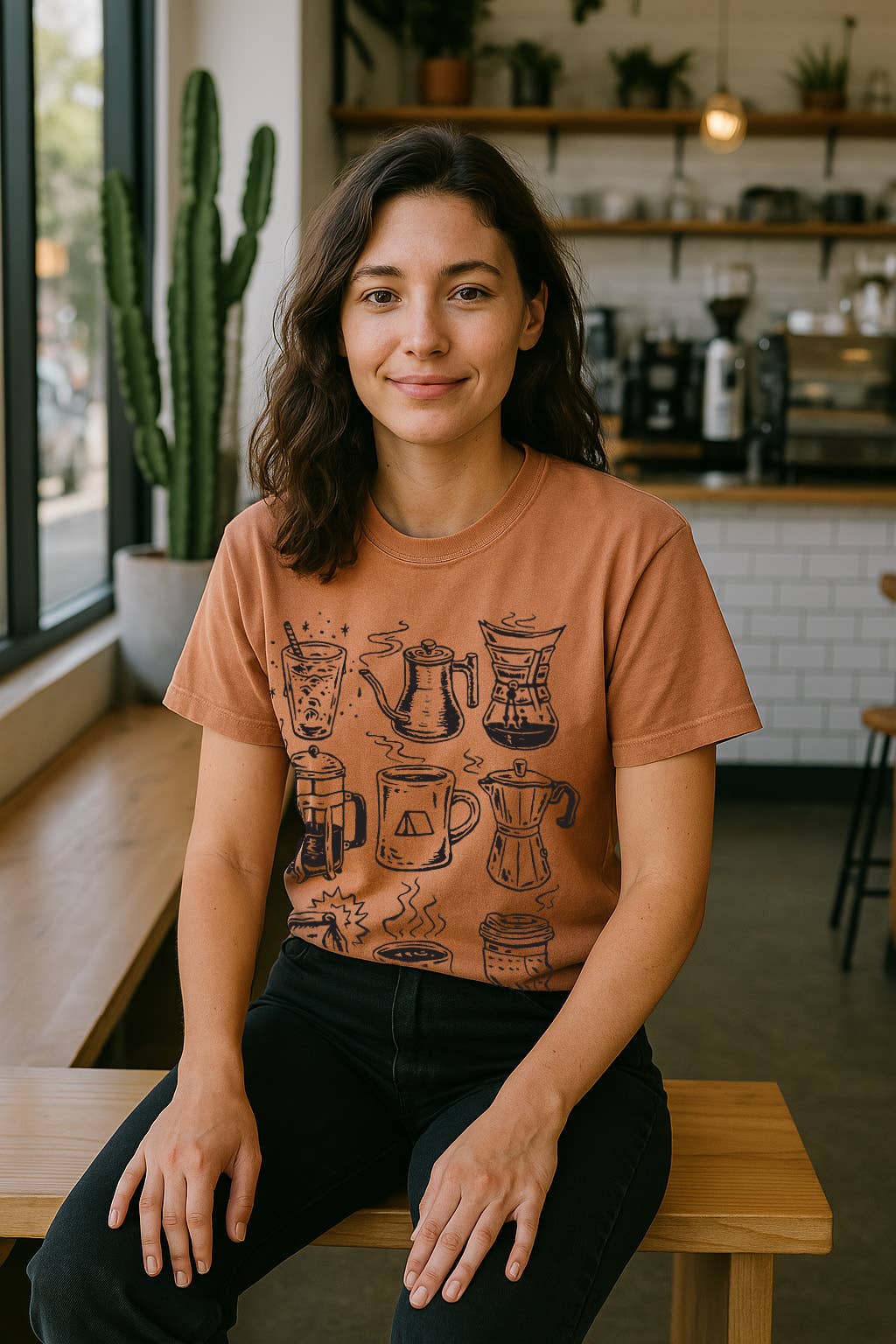 Coffee Tee-Vintage Caramel