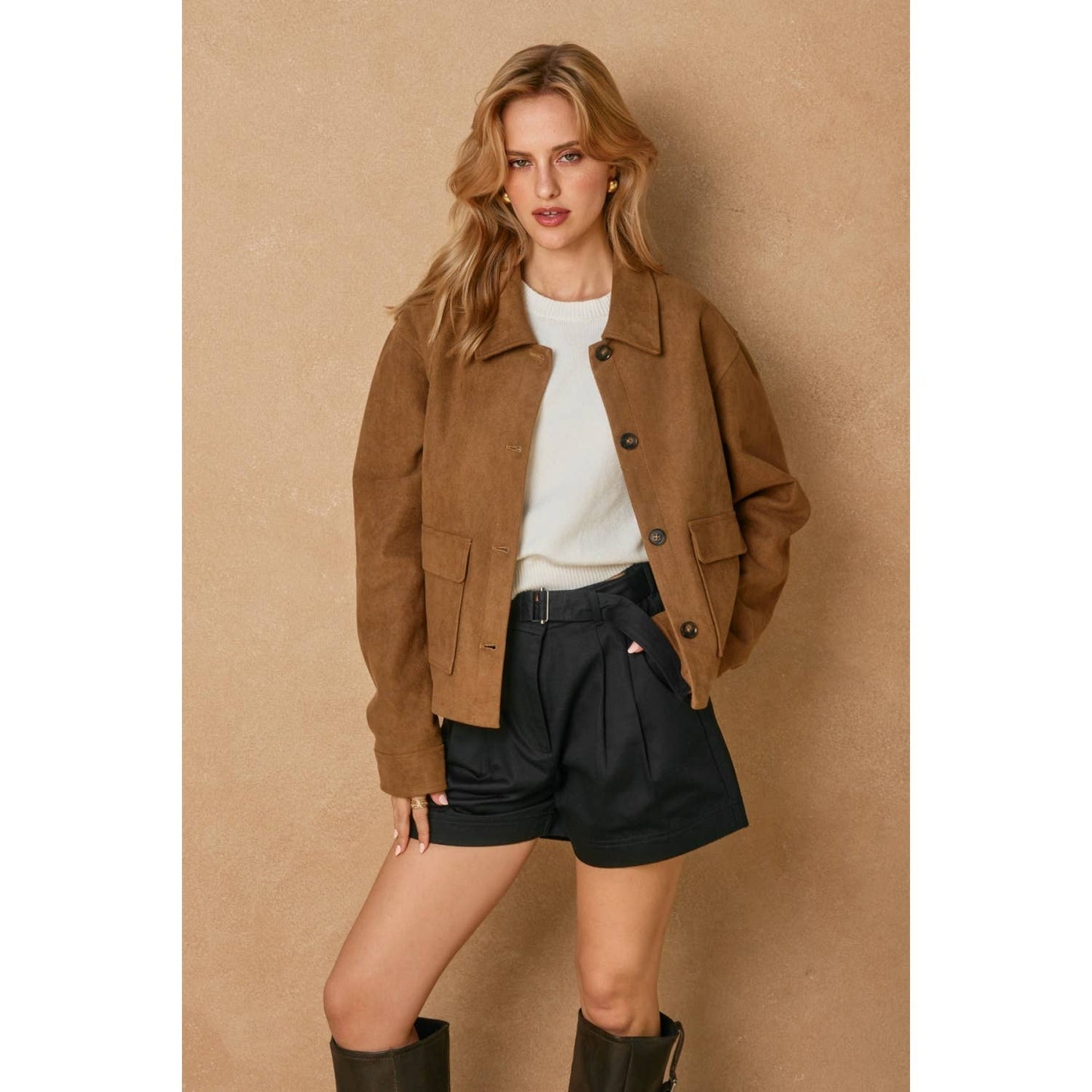 Dune Hill Suede Collared Jacket