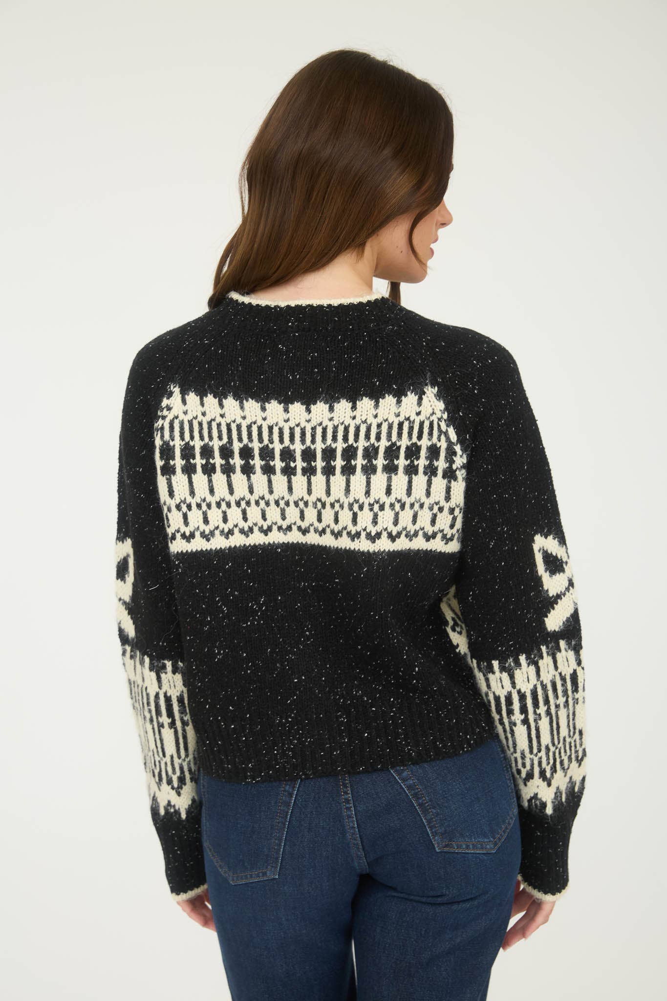 Swan Jacquard Button Down Cardigan