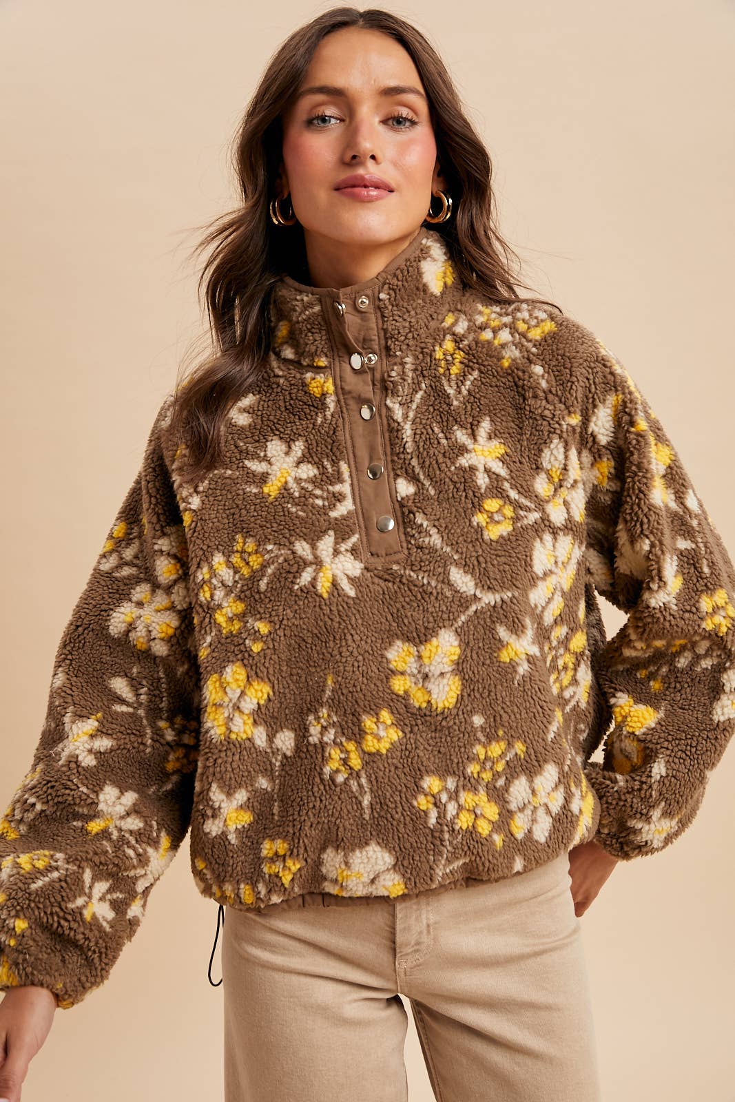 Floral Sherpa Pullover