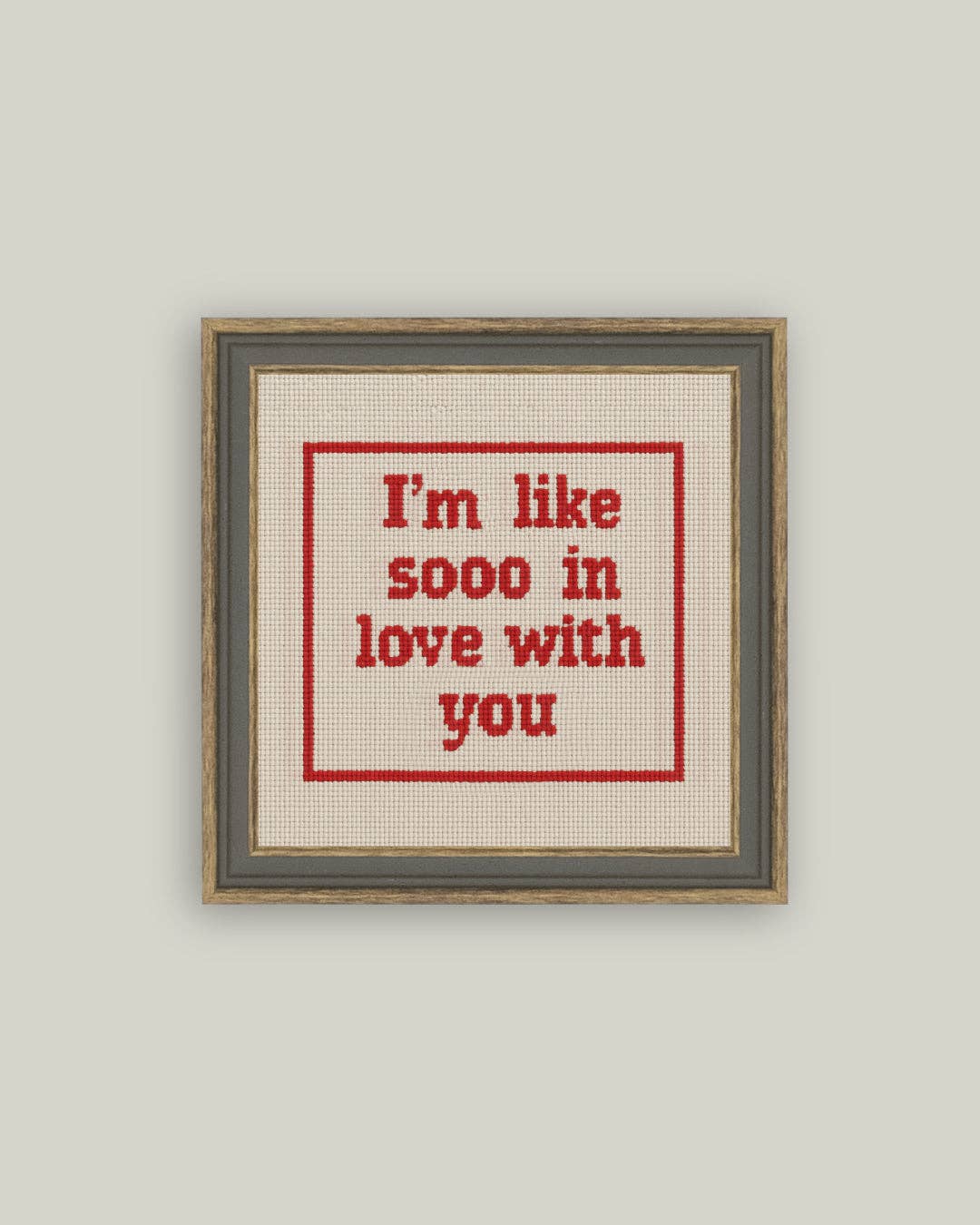 Cross Stitch In Love Framed Antique Print