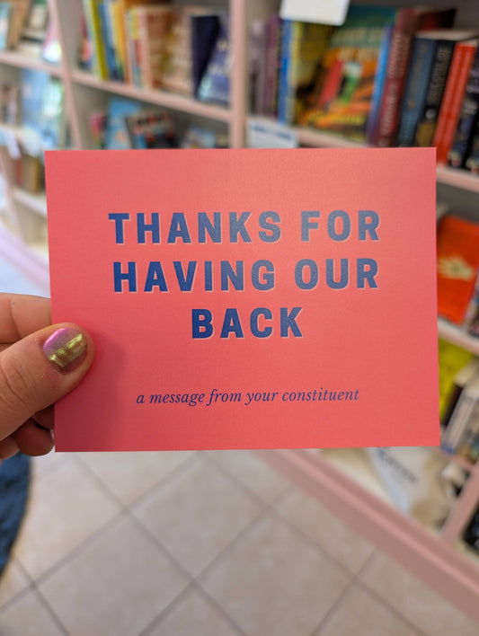 Thanks For Having Our Back