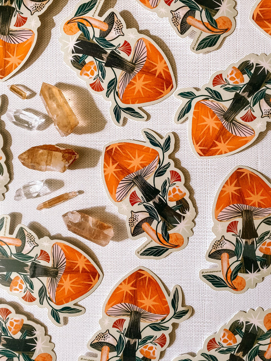 Mushroom Sunset Sticker