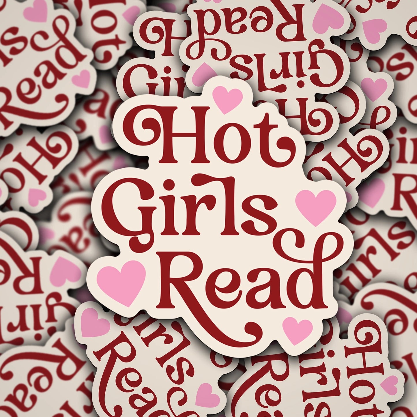 Pink Hot Girls Read Sticker