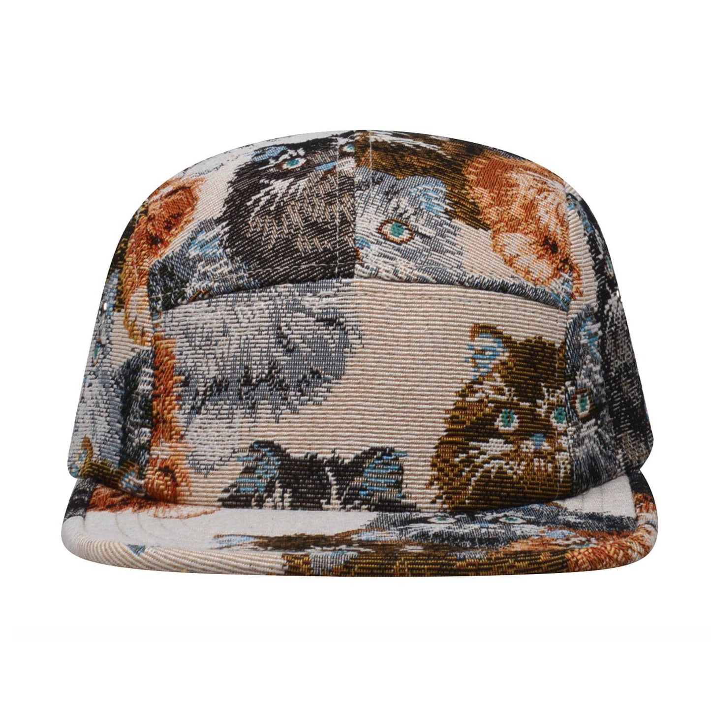 Unique Cat Jacquard 5-Panel Hat