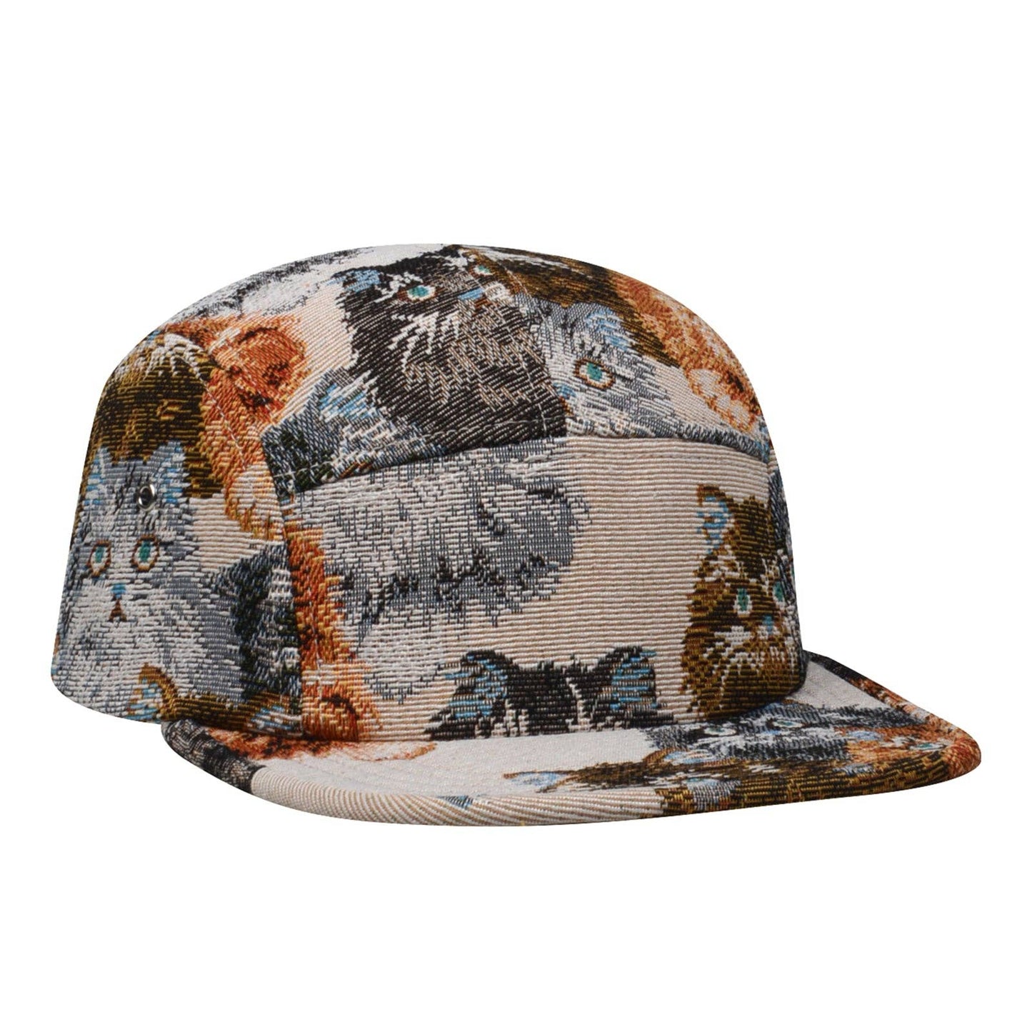 Unique Cat Jacquard 5-Panel Hat