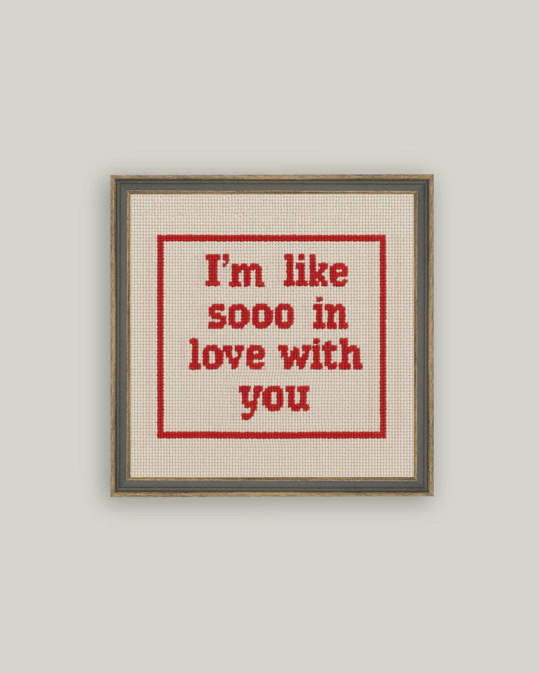 Cross Stitch In Love Framed Antique Print