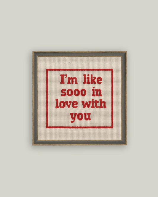 Cross Stitch In Love Framed Antique Print