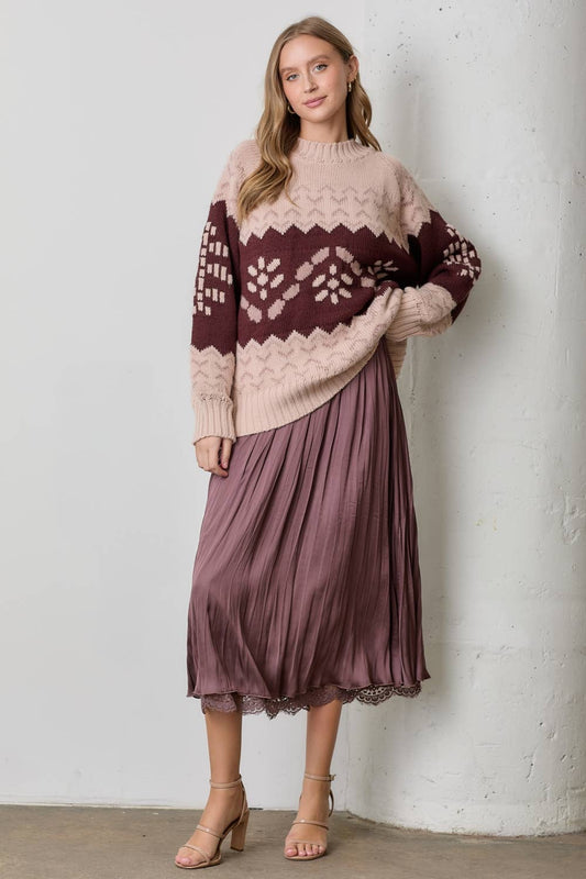 Flower Intarsia Sweater