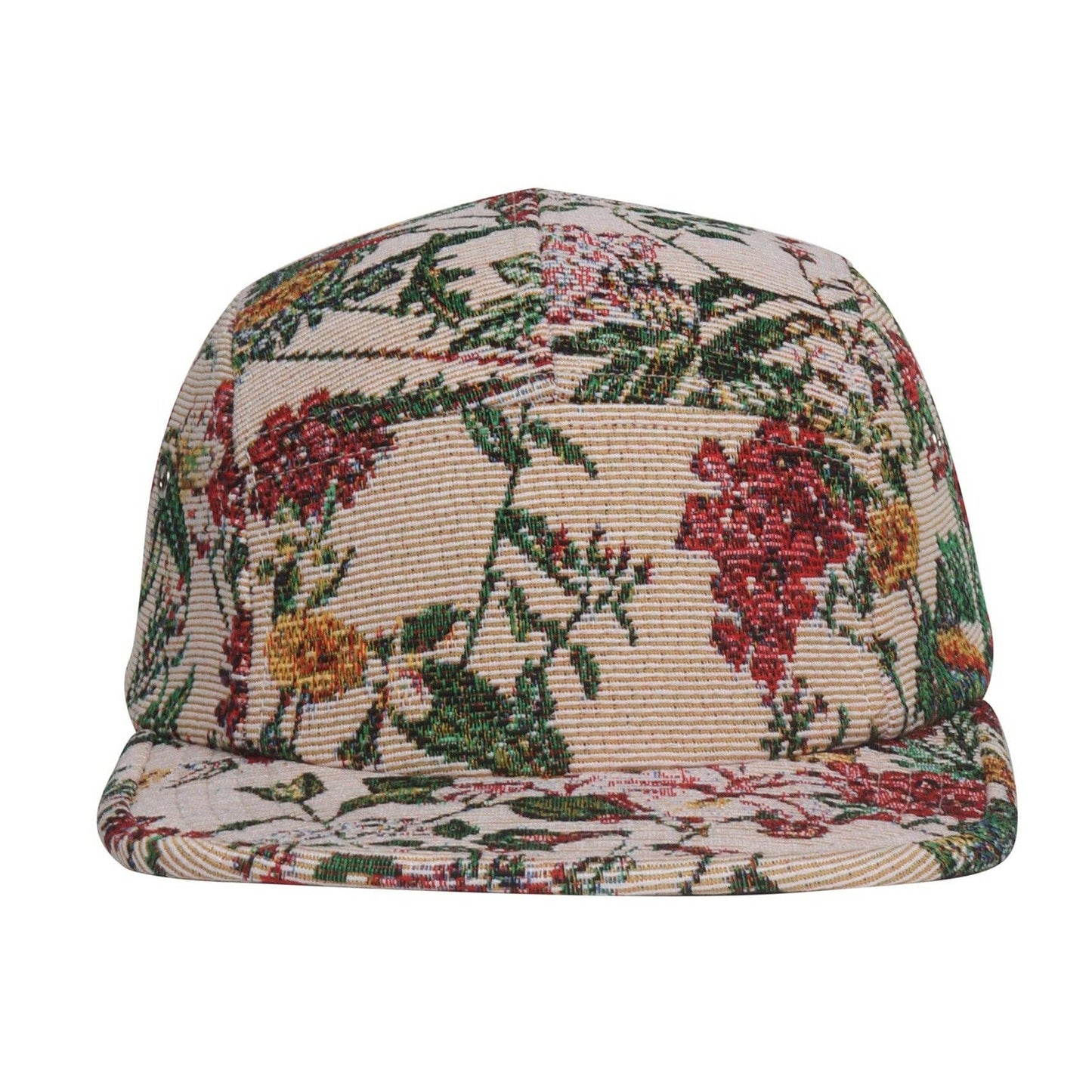 Flower Multicolored Jacquard 5 Panel Hat