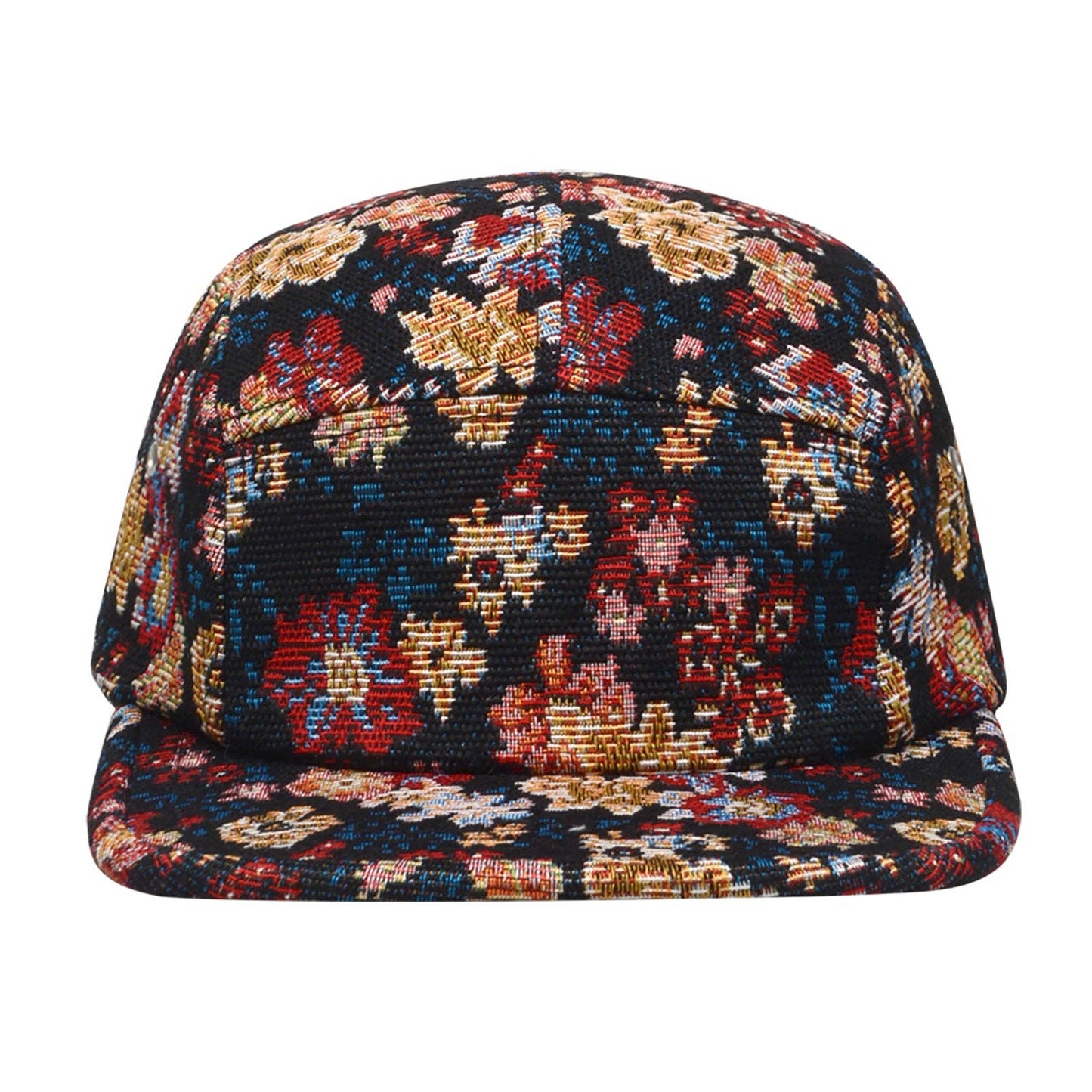 Jacquard Floral 5-Panel Hat