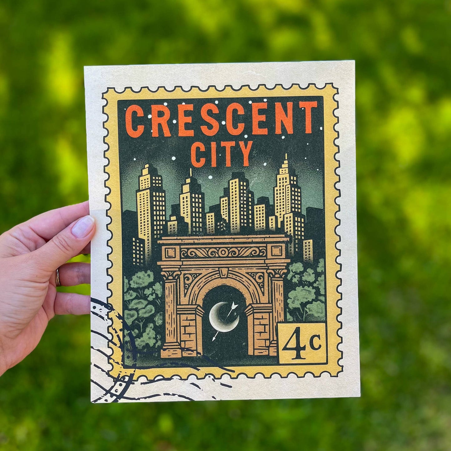 Crescent City Lunathion Vintage Stamp Art Print Book Gift