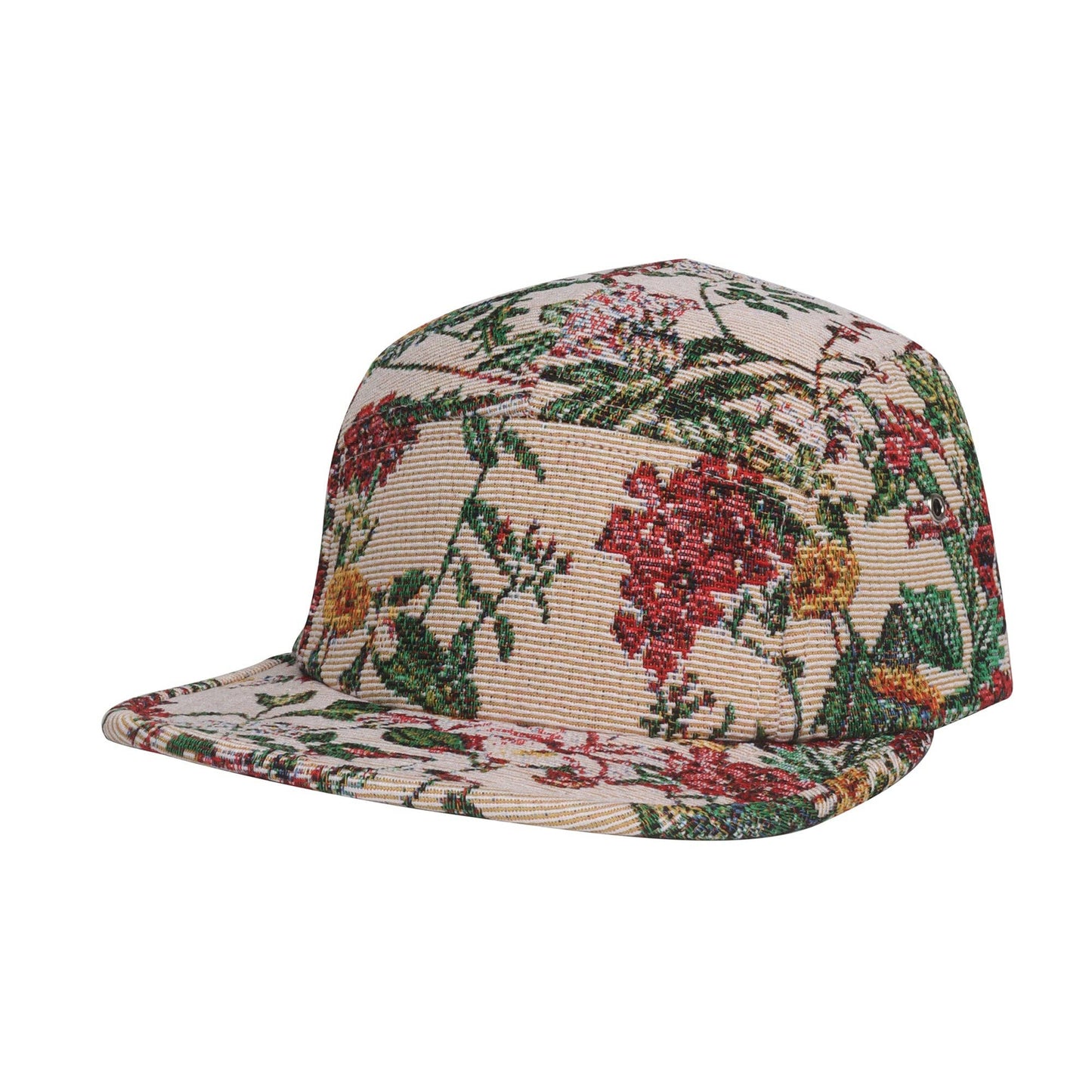 Flower Multicolored Jacquard 5 Panel Hat