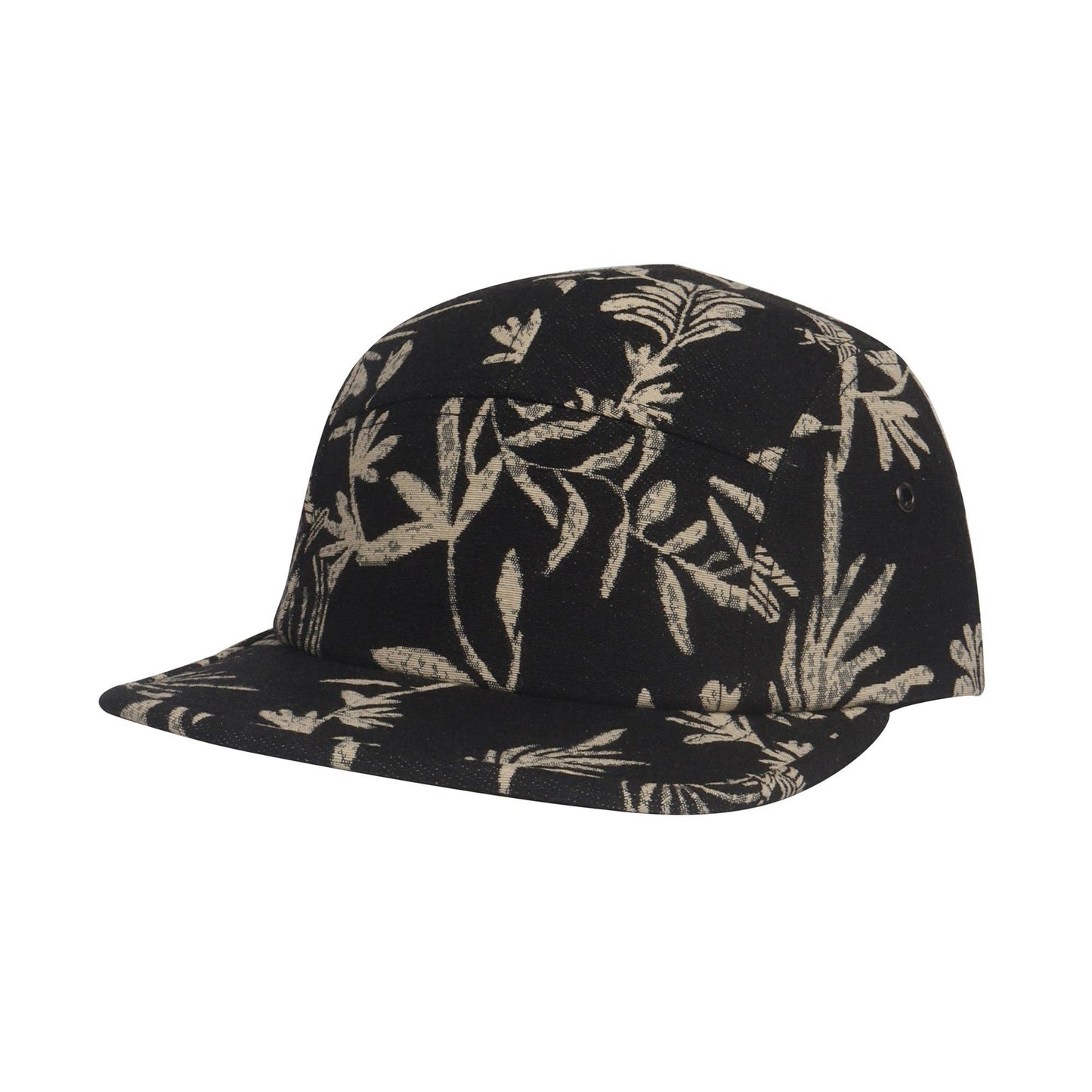 Leaf Black Jacquard 5-Panel Hat