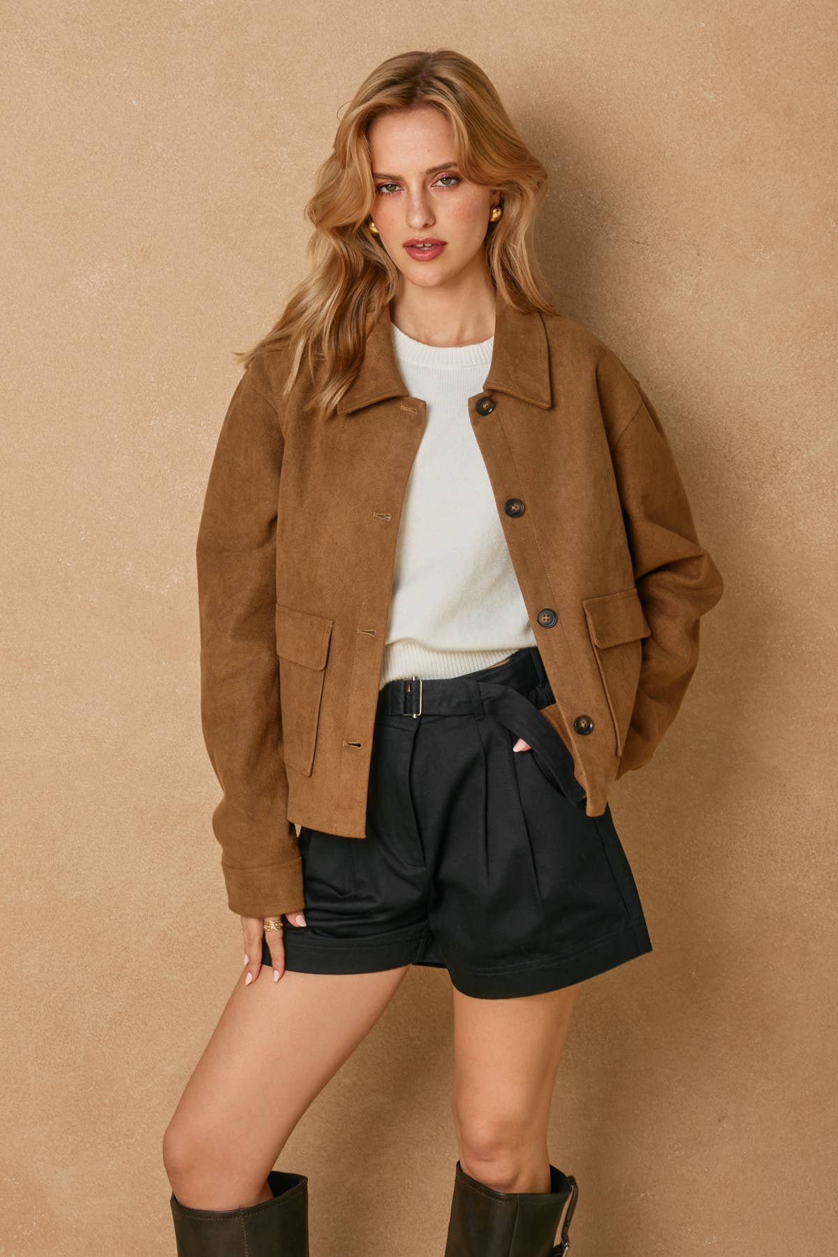 Dune Hill Suede Collared Jacket
