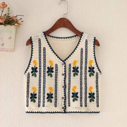 Floral Knit Vest