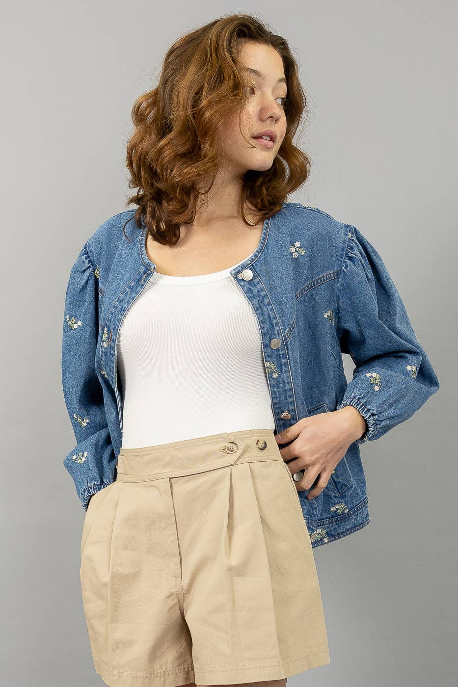 Embroidered Floral Denim Jacket