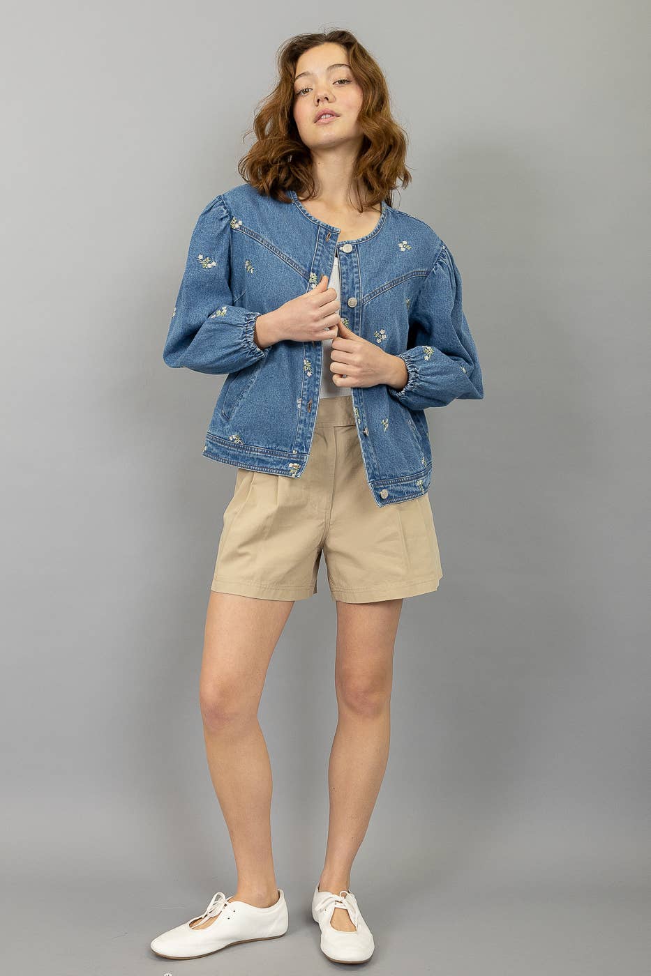 Embroidered Floral Denim Jacket