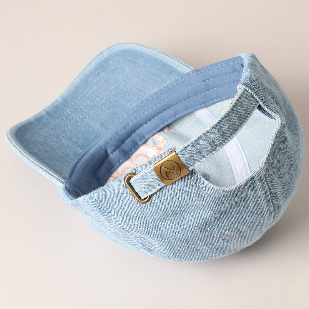Beer Embroidered Denim Baseball Cap
