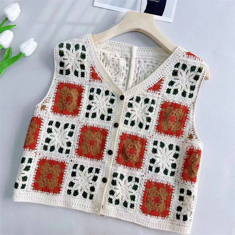 Crochet Contrast Vest