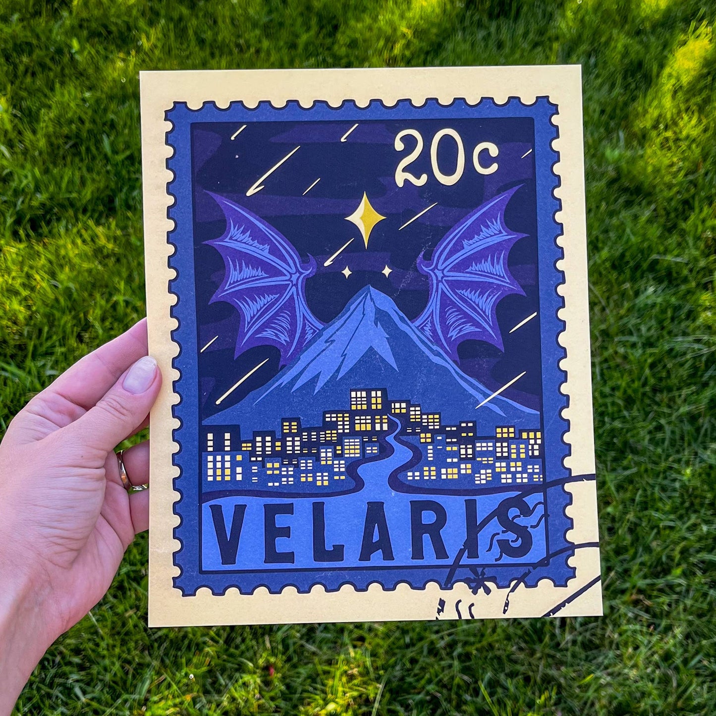 ACOTAR Velaris Vintage Stamp Art