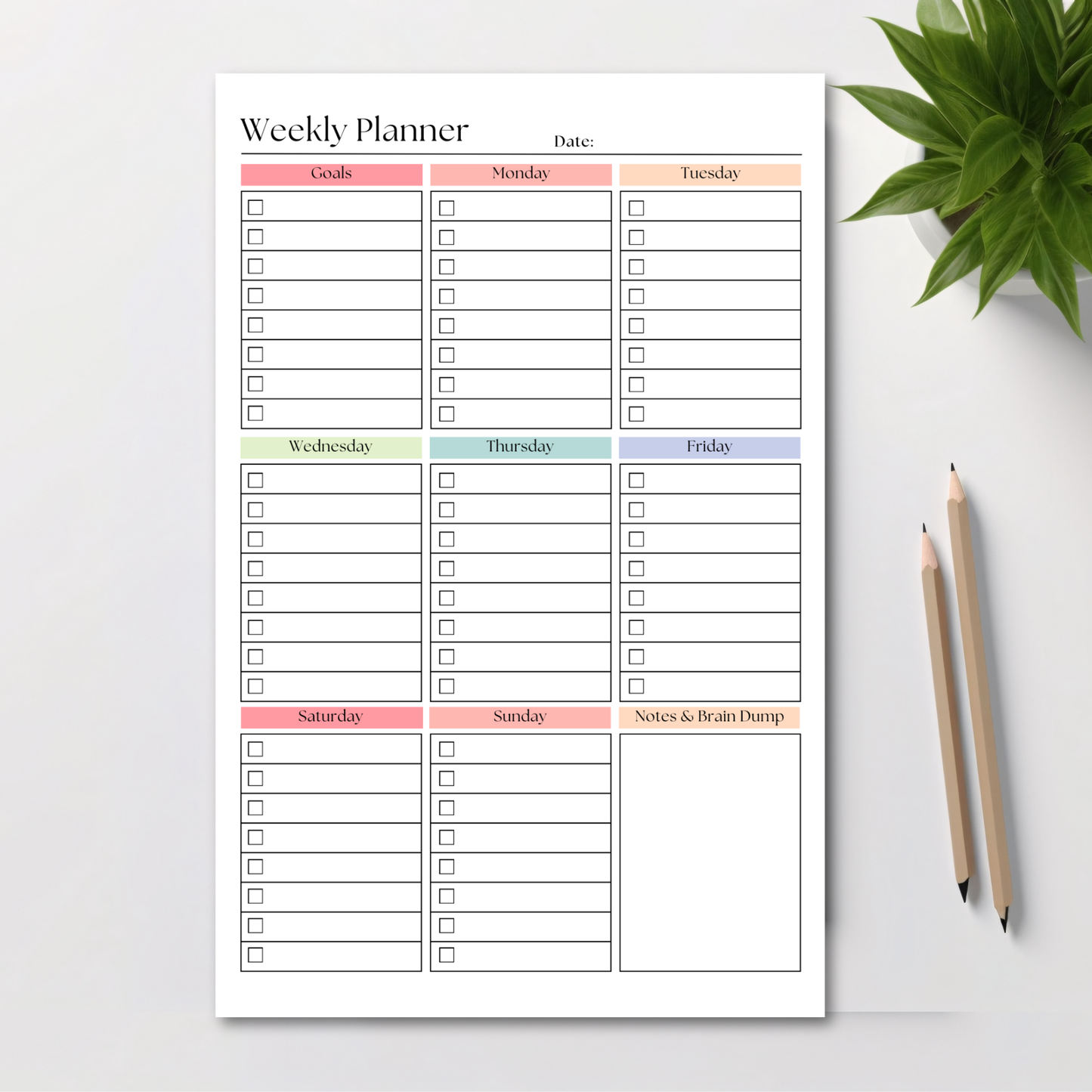 Daily and Weekly To-Do List: 50-Page Notepad