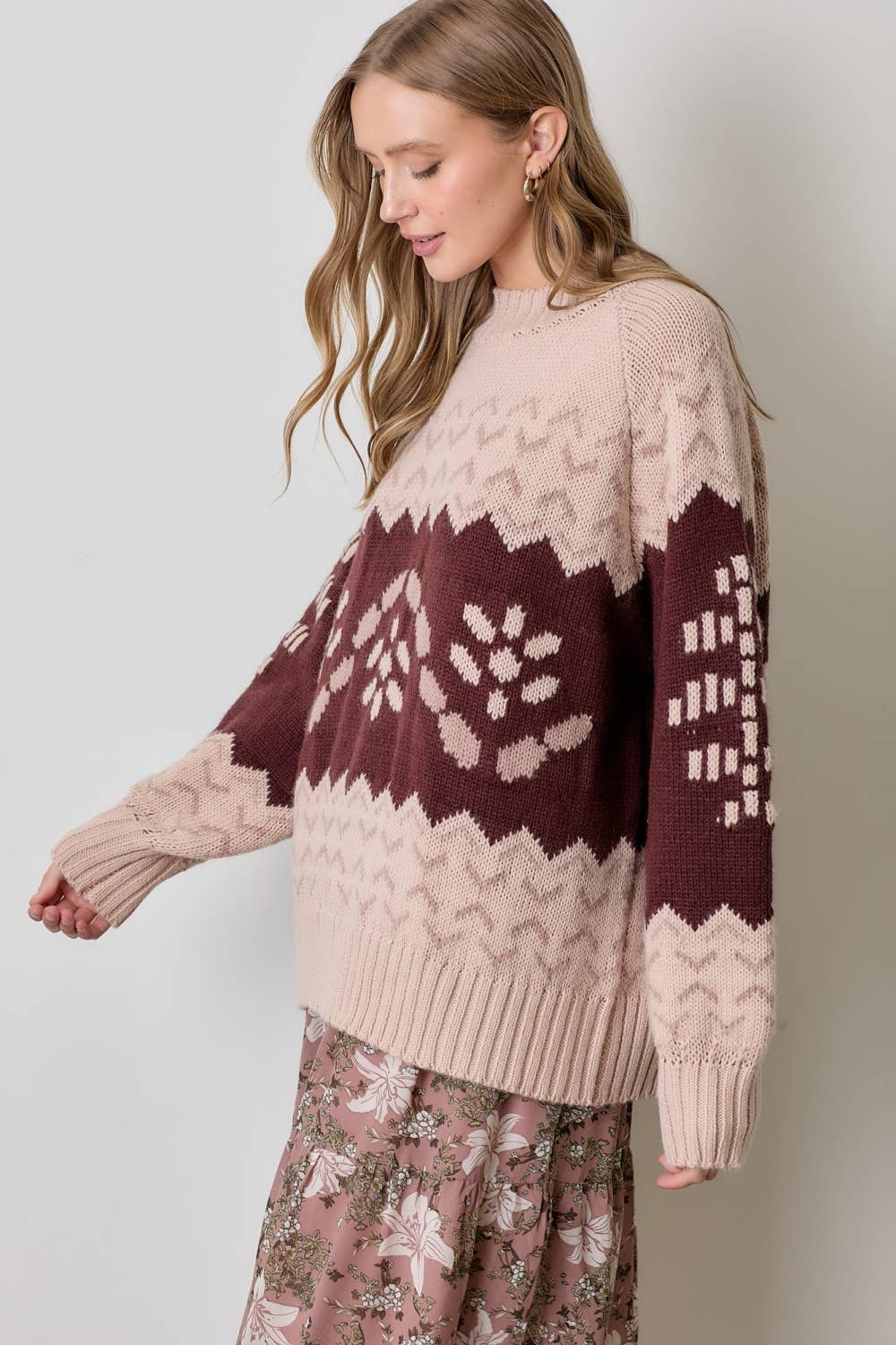 Flower Intarsia Sweater