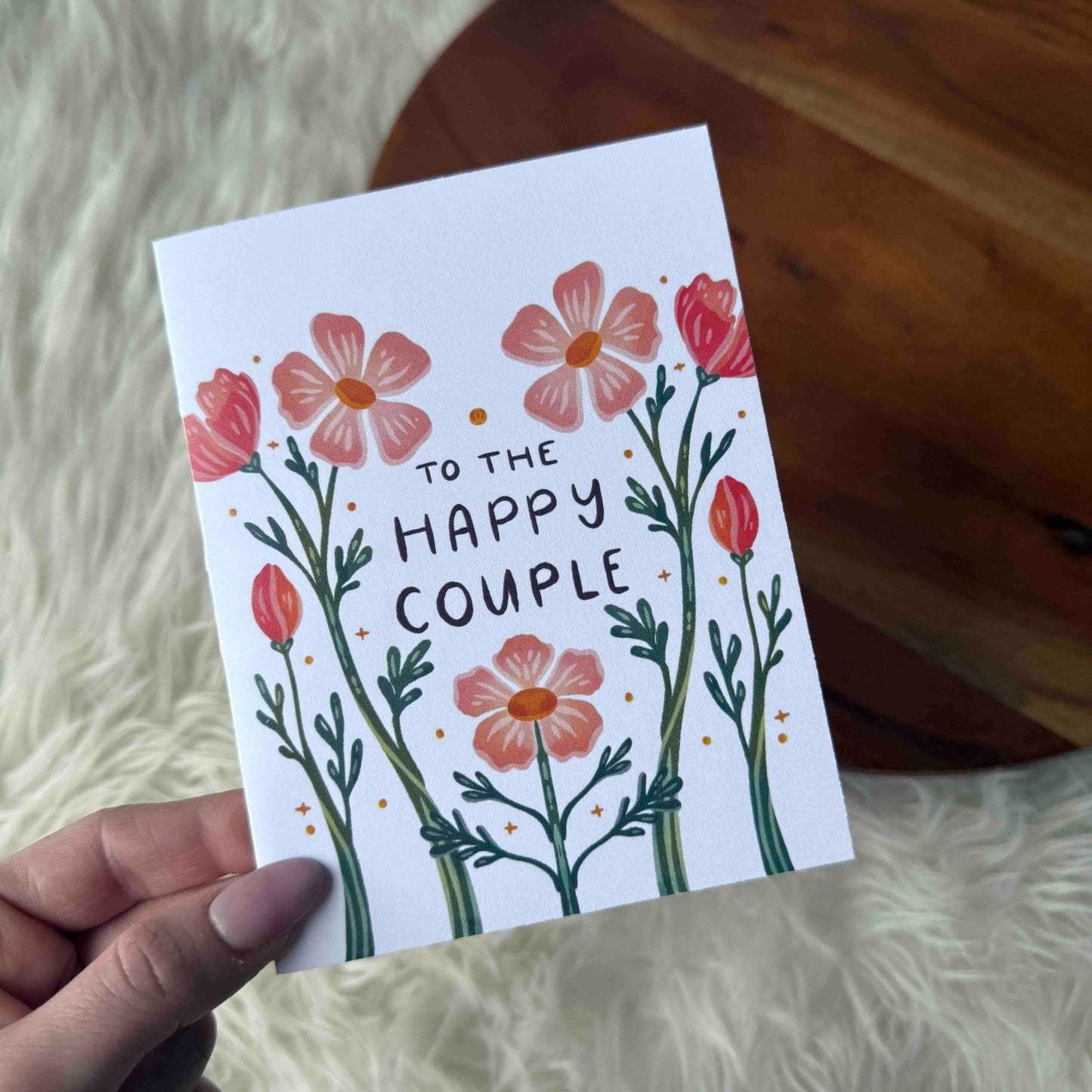 "To the happy couple" Floral Pattern Wedding Card