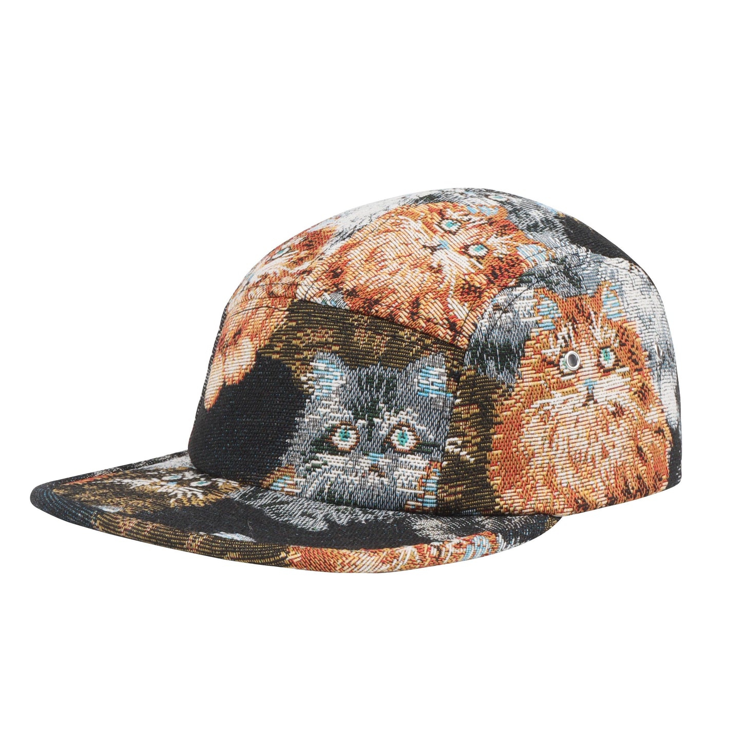 Unique Cat Jacquard 5-Panel Hat
