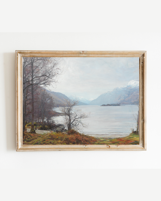 Highland Loch Landscape Antique Art Print