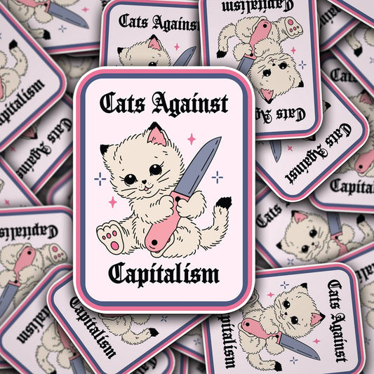 Vinyl Decal Cats Against Capitalism