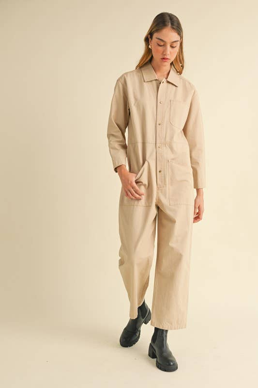 Utility Cotton Workwear Jumpsuit