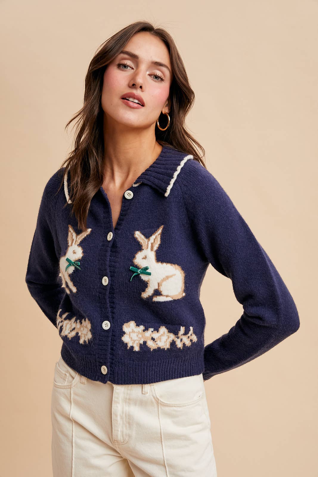Doll Collar Bunny Cardigan
