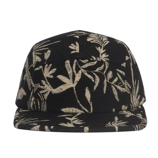 Leaf Black Jacquard 5-Panel Hat