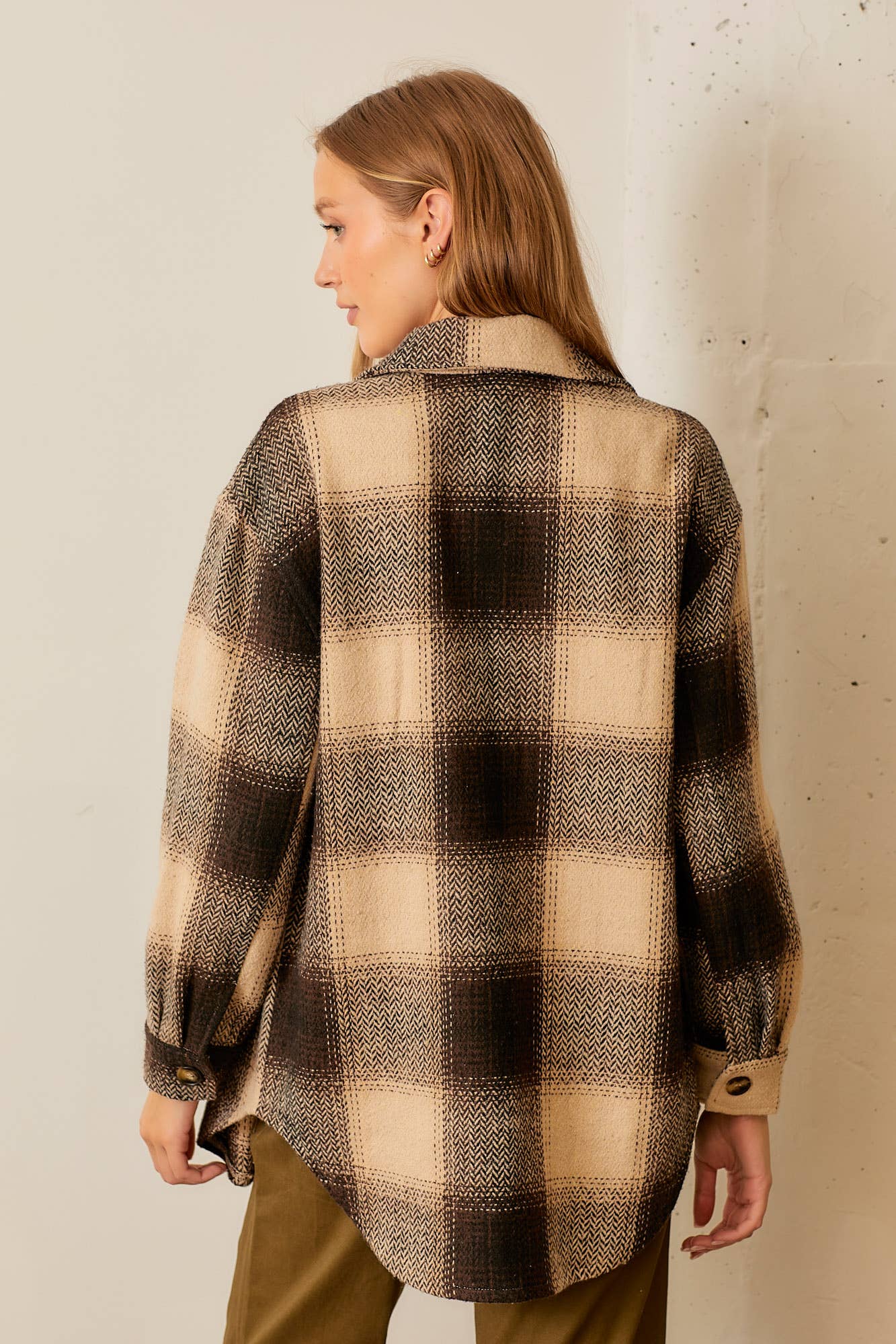 Button Up Plaid Jacket