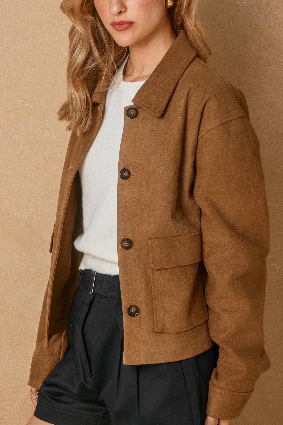 Dune Hill Suede Collared Jacket